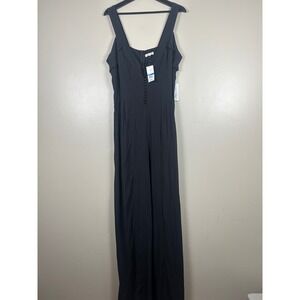 Skylar + Jade Women's XL Jumpsuit Black Beauty Ruffle V-Neck NEW